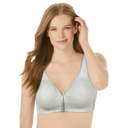 

Catherines Women s Plus Size Cotton Comfort Front-Close No-Wire Bra