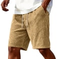 thumbnail image 4 of Men‘s Corduroy Shorts Casual Elastic Waistband Regular Fit Shorts Solid Color Lightweight Shorts with Pockets, L, 4 of 9