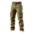 thumbnail image 4 of Sakmal Cargo Pants for Men Outdoor Straight Leg Yellow Multi Pockets Pants for Men, 4 of 4