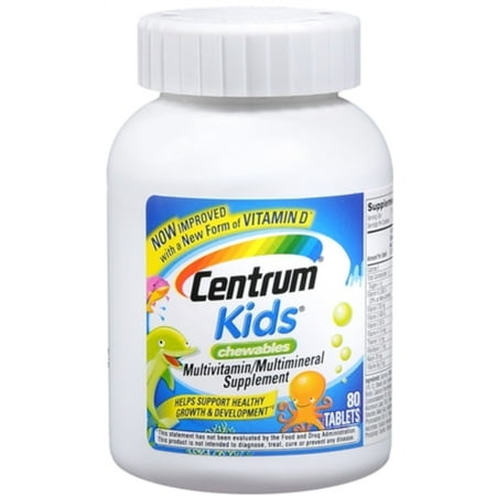 Centrum Kids Chewable Multivitamin And Mineral Supplement Tablets - 80 ...