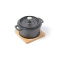 thumbnail image 3 of HAWOK Cast Iron Mini Round Cocotte Set, Dia.3.9”, 9oz. Mini Dutch Oven with Bamboo Tray, Set of 6, Pre-seasoned, 3 of 5