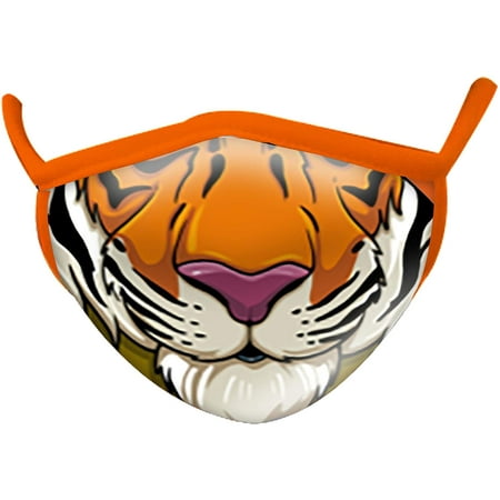 Wild Republic Wild Smiles Childs Face Mask, Reusable Face Mask, Washable Face Mask, Half Face Mask, Tiger Mouth Design
