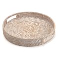 thumbnail image 2 of Bandeja redonda de ratán DECRAFTS 30x6 cm blanca, 2 of 8