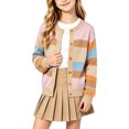 thumbnail image 2 of Cardigan for Girls Trendy Stripe Knit Top Girls Fall Sweater, 2 of 4