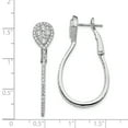 thumbnail image 3 of Primal Silver Sterling Silver Cubic Zirconia Omega Back Hoop Earrings, 3 of 5