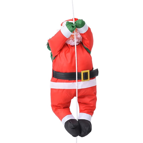 Vikakiooze 2022 60cm Christmas Pendant Santa Claus Hanging Doll Ladder Rope Climbing Tree Decor