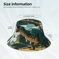thumbnail image 4 of Daiia Cute Green Dinosaur Blue Sky Pattern Bucket Hat - Trendy Cotton Sun Hat for Beach, Golf, Fishing - Fun Outdoor Vacation Boonie for Men and Women, 4 of 9