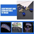 thumbnail image 2 of FELTECHELECTR 1 juego de joyas de novia para mujer, pendientes de corona con diamantes de imitación, collar y pendientes, conjunto de joyas nupciales, 2 of 7