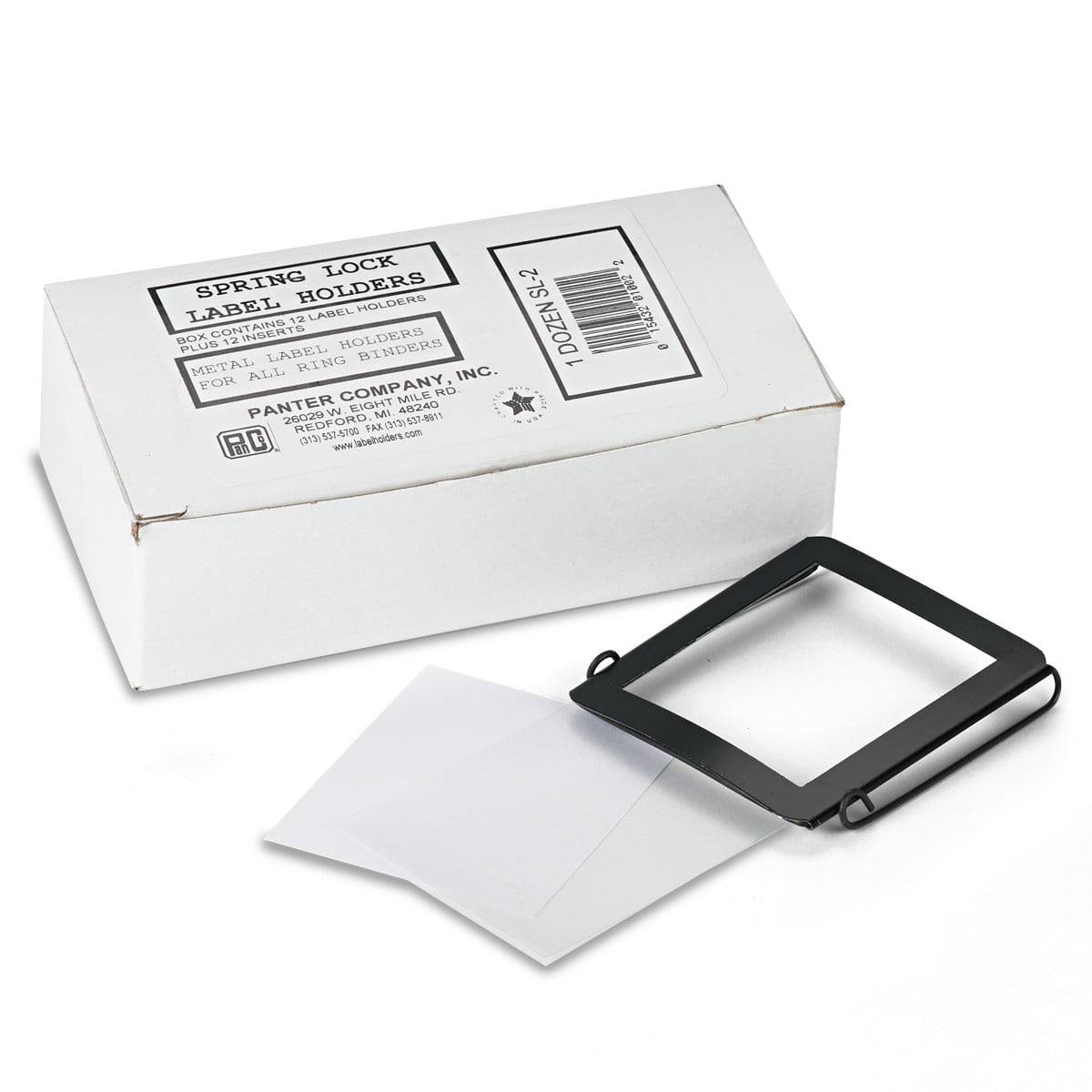 Panter Company SpringLock Metal Label Holders, Top Load, 2 x 23/4
