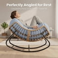 thumbnail image 3 of SWITTE Outdoor Rocking Chair, Oversized Patio Papasan Rocker, Comfy Wicker Reading Lounge, Indoor Egg Chair for Bedroom, Living Room, Porch, Garden, Lawn-Light Blue, 3 of 18
