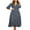 Navy Blue, variant on Gupgi Women 3/4 Sleeve Maxi Dress Button-Down Floral Print V-Neck Dress