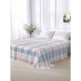 thumbnail image 5 of Abstract Plaid, King Size Flat Sheet, Wrinkleproof & Fadeproof Cooling Flat Bed Sheet Only, Minimalistic Multi Colors Country Rustic Plaid Breathable Soft Bedding Top Sheets 105 x 98 Inches, 5 of 8