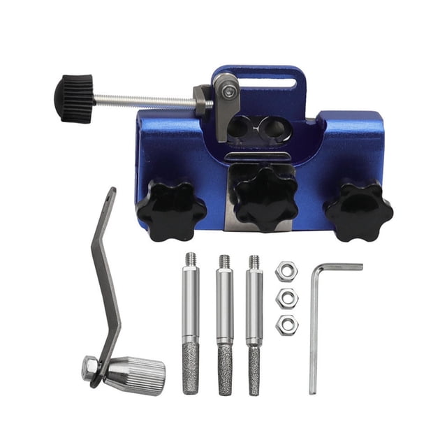 Plantilla para Afilar Cadenas Gloria de Motos con Manivela Aleación de Aluminio Cabezal de Molienda Azul