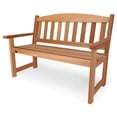 thumbnail image 1 of All Things Cedar 51 Inch Wood Garden Bench, Outdoor Patio Seating, Natural, 1 of 8