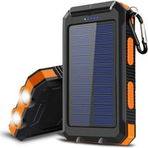 Solar Waterproof Power Bank Phone Charger Dual USB Ports and Flashlight Compass