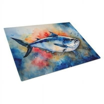 Bluefin Tuna Glass Cutting Board Large 12 in x 15 in
