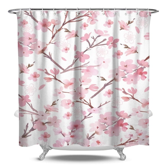 Waterproof Pioneer Shower Curtain 84x72 Inch Polyester Unique Colorful Floral Shower Curtain for Bathroom Hotel Home Decor with 12 Plastic Hooks