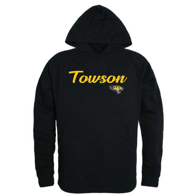 W Republic 558-153-BLK-04 Men Towson Tigers Script Hoodie, Black - Extra Large