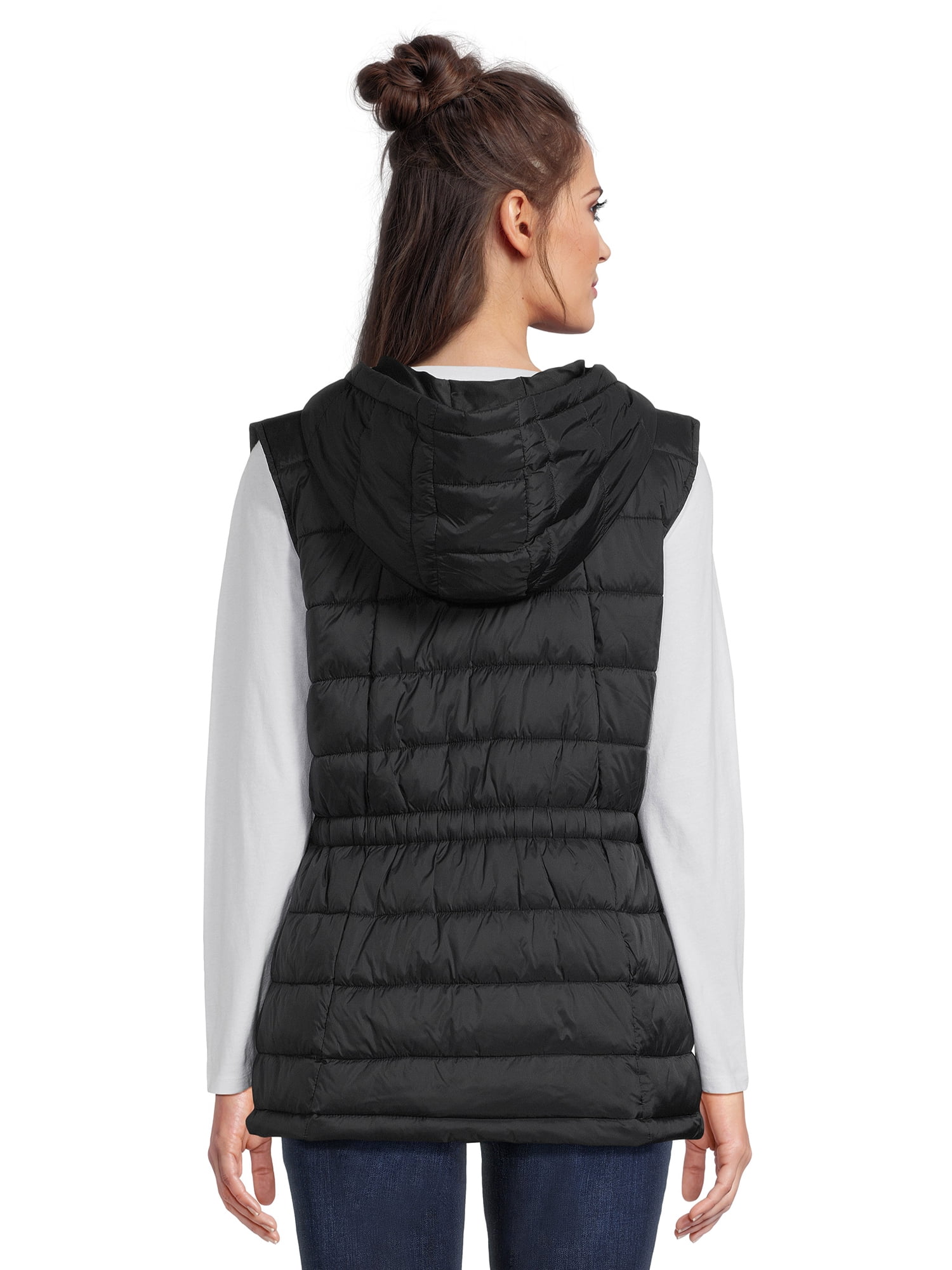 Swiss Tech Women's Hooded Vest with Cinched Waist, Sizes XS-3X