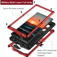 thumbnail image 2 of Compatible Rugged Samsung Galaxy S23 Ultra Metal Silicone Case with Screen Protector & Stand,360°Military Shockproof Dustproof Cover Case for Samsung S23 Ultra Phone Case with Kickstand Men Red, 2 of 14