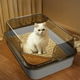 thumbnail image 3 of Semi Enclosed High Bar Cat Litter Box with Splash Proof Design,18x12x7" Capacity for Large Cats and Kittens, Includes Shovel for Easy Cleaning, Suitable for Various Litter Types and Home Use, 3 of 6