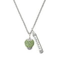thumbnail image 1 of Delight Jewelry Silvertone Lime Green Crystal Sparkle Spinner Silvertone Courage Strength Wisdom Honesty Bar Charm Necklace, 23", 1 of 4