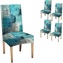 Turquoise Teal Slipcover Stretch Removable Washable Parson Chair Covers for Dining Room, Living Room, Kitchen Set of 4