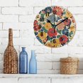 thumbnail image 3 of Yayeee 10" Wall Clock Battery Operated Quartz Round Silent Non-Ticking Home Decor, Vibrant Flowers Pattern, 3 of 6