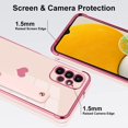 thumbnail image 3 of Designed for Samsung A13 4G Case Pink Love Hearts Design for Women Girl Men, Luxury Plating with Strap Stand Full Camera Lens Protection Bumper for Galaxy A13 4G, 3 of 12