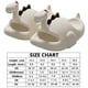 thumbnail image 3 of Pantuflas de dinosaurio Diapositivas lindas 3D Dinosaurio Punta abierta Antideslizante Suave Cómodo Secado rápido (37-38) Blanco, 3 of 5