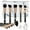 Black, variant on HEYMKGO 10PCS Marble Makeup Brush Set Blush Foundation Eyeshadow Brushes with 2 Makeup Sponge,White