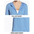 thumbnail image 5 of BALEAF Women's Zip Up Sun Shirts SPF UPF 50+ Cooling Hooded Jackets Hiking Thumb Holes Quick Dry Outdoor Blue M, 5 of 7