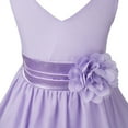 thumbnail image 4 of Manyakai Kids Sleeveless Flower Girl Dress V-Neck Ruched Chiffon Wedding Party Formal Ball Gown Lavender 8, 4 of 7