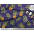 thumbnail image 3 of Soimoi Purple polyester Crepe Fabric Monstera Leaf & Pine Fruits Decor Fabric Printed Yard 42 Inch Wide, 3 of 3