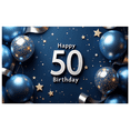 thumbnail image 5 of LUUFILx Happy Birthday 50th Celebration Backdrop Banner with Balloons Star Decorations for Party Supplies Photography Props Background Photo Booth, 5 of 8