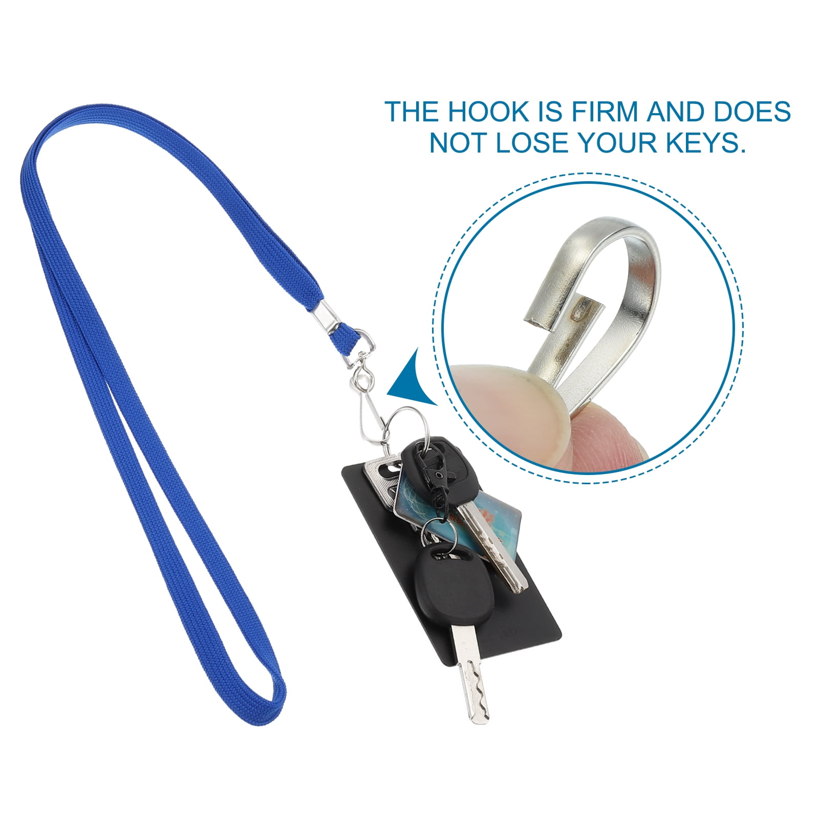 Uxcell 47cm Lanyards Bulk, 50Pcs Teacher Lanyards for ID Badges Keys Badge Lanyard Durable Personalized with Clip for ID Card, Blue