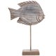 thumbnail image 1 of Estatua de pez de madera rústica tallada a mano, colección de arte decorativo de madera, adorno con forma de pez, 1 of 7