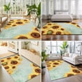 thumbnail image 4 of 4'x6' Area Rugs, Yellow Sunflower Blossom Indoor Outdoor Area Rug for Living Room Bedroom, Summer Floral Vintage Boho Green Washable Bathroom Rugs Kitchen Floor Carpet Mats Home Decor Aesthetic, 4 of 8