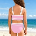 thumbnail image 7 of NAFUU Baby Girls Swimsuit Adjustable Solid Color Bikini Comfortable Soft Swim Wear With Removable Cups Beach Pool Two Piece Plus Size Swimsuit For Girls Sizes 9-10 Years, 7 of 7