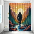 thumbnail image 4 of Bigfoot Shower Curtains Sunset Bigfoot Waterproof Bathroom Curtains with Hooks Unique Sunset Mountain Forest Bigfoot Themed Bathroom Decor, 4 of 7