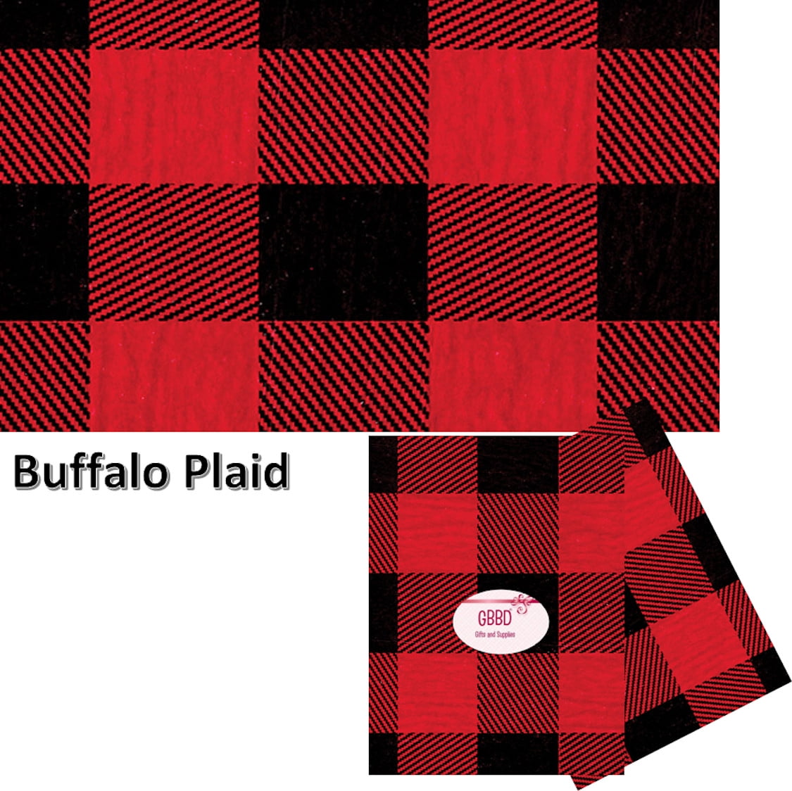 Red Buffalo Plaid Lumberjack Tissue Paper for Christmas, 24 Sheets