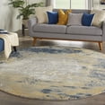 thumbnail image 2 of Nourison Twilight 96" Round Wool Indoor Rug in Navy Blue/Gold, 2 of 7
