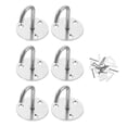 thumbnail image 1 of Stainless Steel Wall Mounted Hooks for Decoration Silver Color Fits Many Styles 6 Pieces, 1 of 2