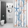 thumbnail image 4 of Summer Ocean Bathroom Shower Curtain, Orange Blue Coral Shell Starfish Coastal Waterproof Washable Soft Bath Curtain for Bathtub Decor with 12 Hooks&Grommet, 54x78 Inch, 4 of 9
