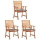thumbnail image 1 of Juego de 3 Sillas de Comedor para Exteriores Casafoyer con Cojines de Madera de Acacia, 1 of 5