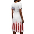 thumbnail image 5 of July 4th Womens Dresses American Flag Independence Day Print Wrap V Neck Dress Elegant Short Sleeve Flowy Beach Boho Dress, 5 of 5