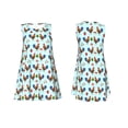 thumbnail image 7 of Naloa Roosters And Plants Print Women's Summer Spring Casual Beach Sundress,Vacation Sleeveless Tank Crewneck Loose Dresses, 7 of 7