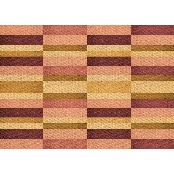 Ahgly Company Indoor Rectangle Patterned Grapefruit Red Area Rugs, 2' x 4'