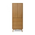 thumbnail image 4 of Teamson Home Tremolo Modern Boho Linen Storage Cabinet with Adjustable Shelves & 3 Drawers, Push-Open Doors with Solid Wood & Fluted Fronts, 4 of 10