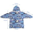 thumbnail image 7 of Blue Soccer Themed Pattern Blanket Hoodies for Kids 6-13YR Oversize Wearable Blanket Hoodies for Boys Girls Teens, 7 of 7